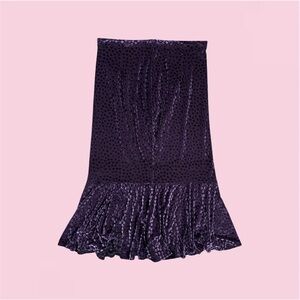 Long purple velour polka dot skirt - Size 8